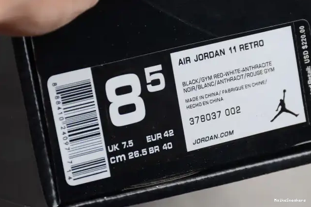 MaikeSneakers BP 378037-002 Jordan Retro mens 11 black 